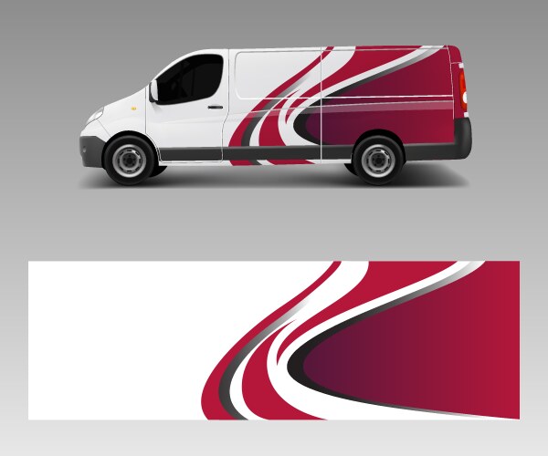 Modern Van Wrap Sticker Template Vector Image