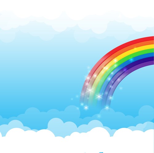 Rainbow cloud and sky background Royalty Free Vector Image
