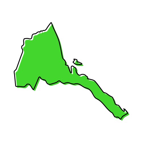 Simple outline map of eritrea stylized line design vector image