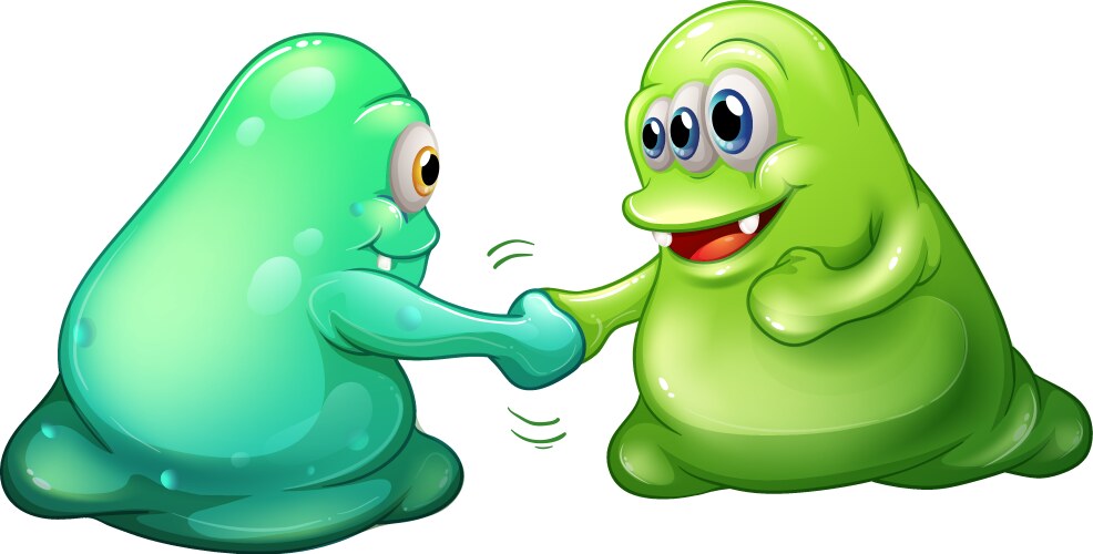 A teamwork of monsters Vector Image