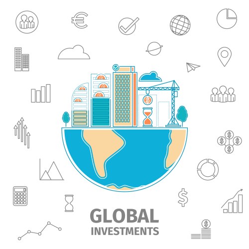 Global investment concept vector image