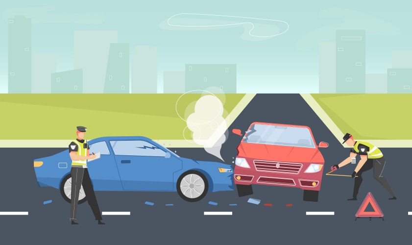 car accident background vector image