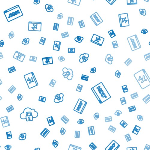 Set line cloud computing lock ui or ux design vector image