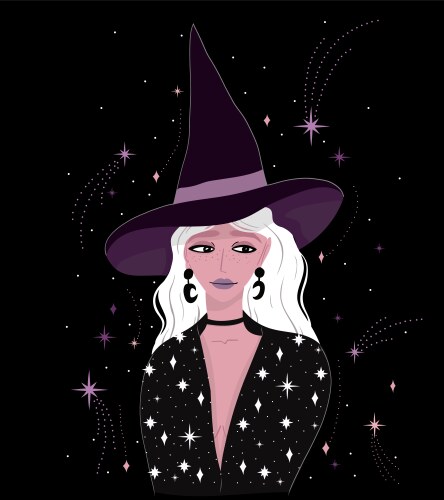 witch girl character halloween vector image vector image