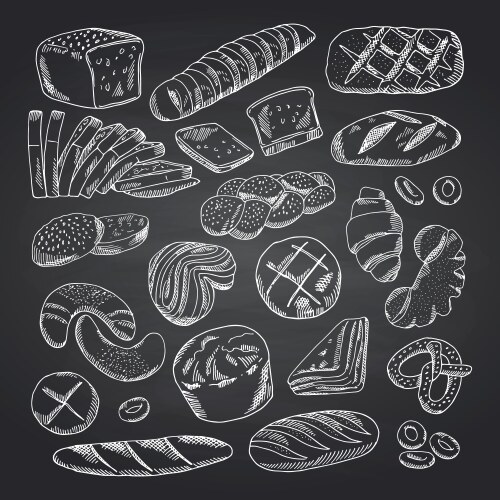 Chalkboard Bakery Sketch Vector Image