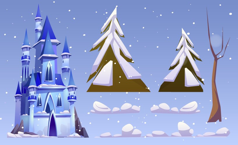 Magic medieval royal castle Royalty Free Vector Image