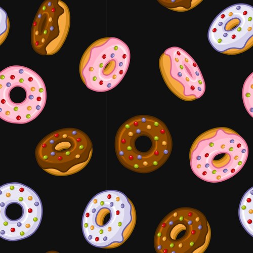 Pink donut glaze with many decorative sprinkles Vector Image