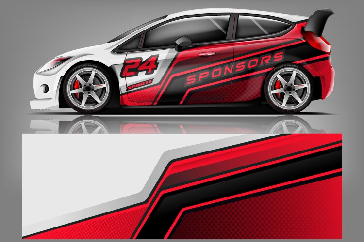 Racing Stripe Car Wrap Vector Image