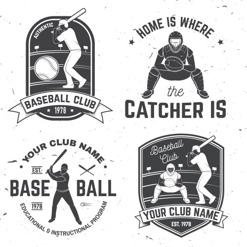Baseball Club Badge Set Vector Image