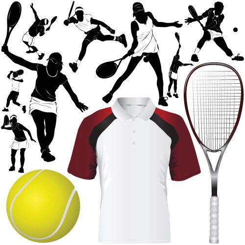 Tennis Player Silhouette Vector Image