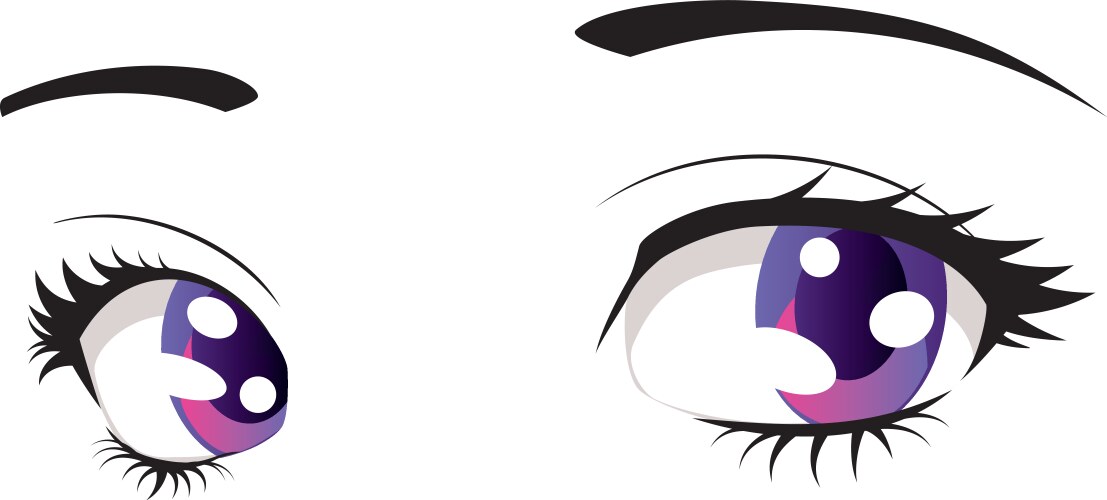 purple anime female eyes vector image vector image