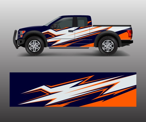 Abstract Racing Truck Wrap Vector Image