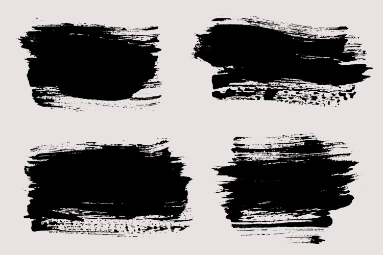 Brush strokes painted rectangles set Vector Image