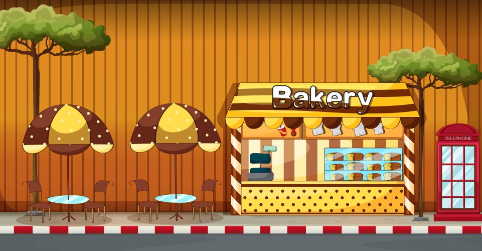 Bakery food stall isolated Royalty Free Vector Image