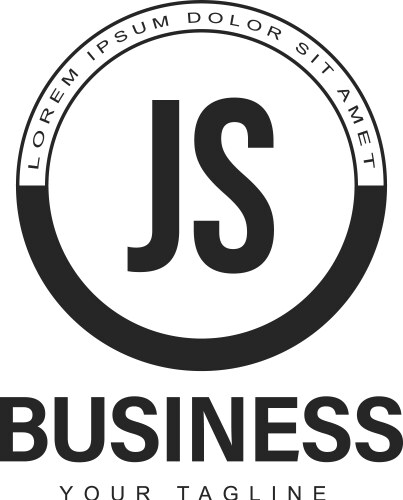 Js initial a logo design with abstract style vector image