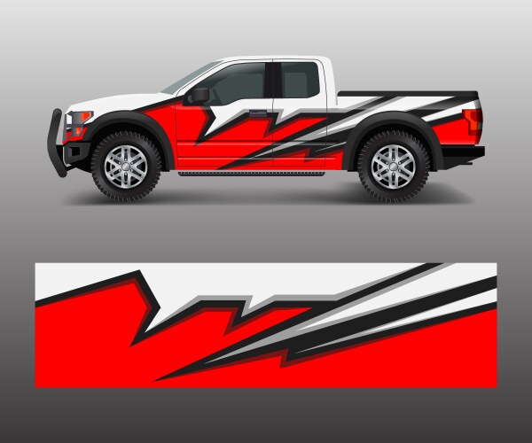 Offroad Rally Race Car Wrap Vector Image