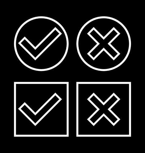 White circle and square check mark sets Vector Image