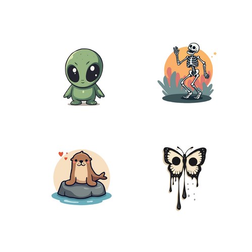 Adorable Cartoon Character Set Vector Image