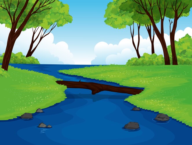 Beautiful waterfall Royalty Free Vector Image - VectorStock