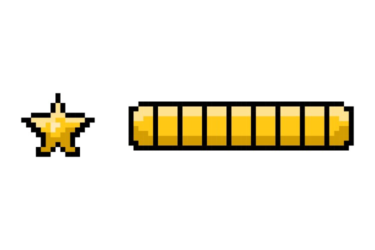 Pixel game ui element that enhance interactive vektorbild