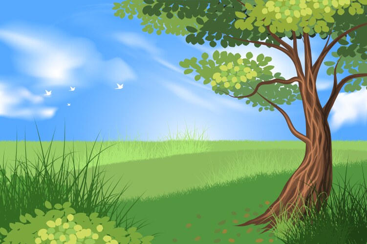 Green forest landscape background Royalty Free Vector Image