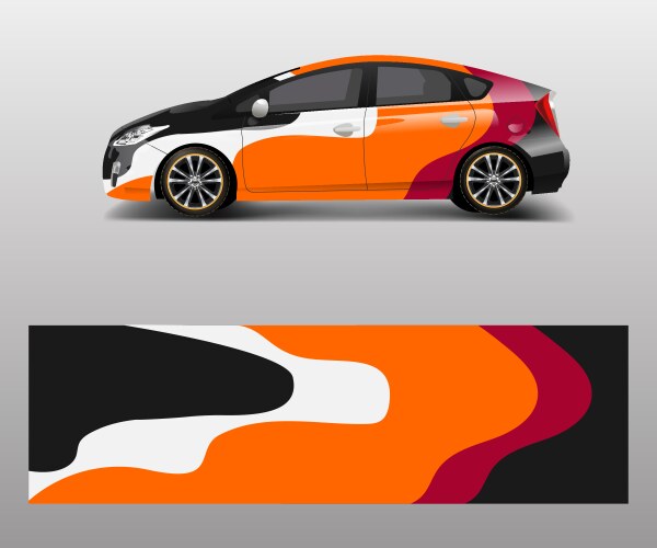 Dynamic Car Wrap Abstract Graphic Vector Image