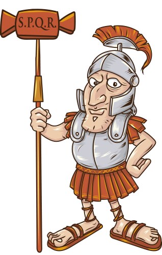 Roman centurion with standard spqr character Vector Image