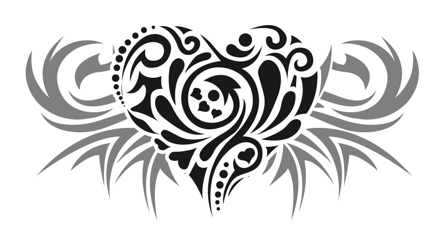 Tattoo heart Royalty Free Vector Image - VectorStock