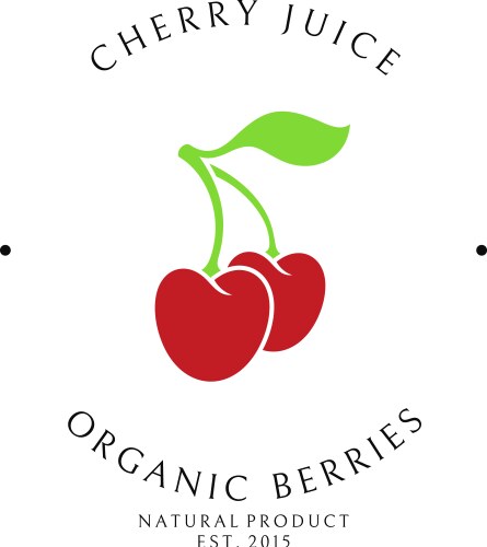 Cherry juice logo template vector image