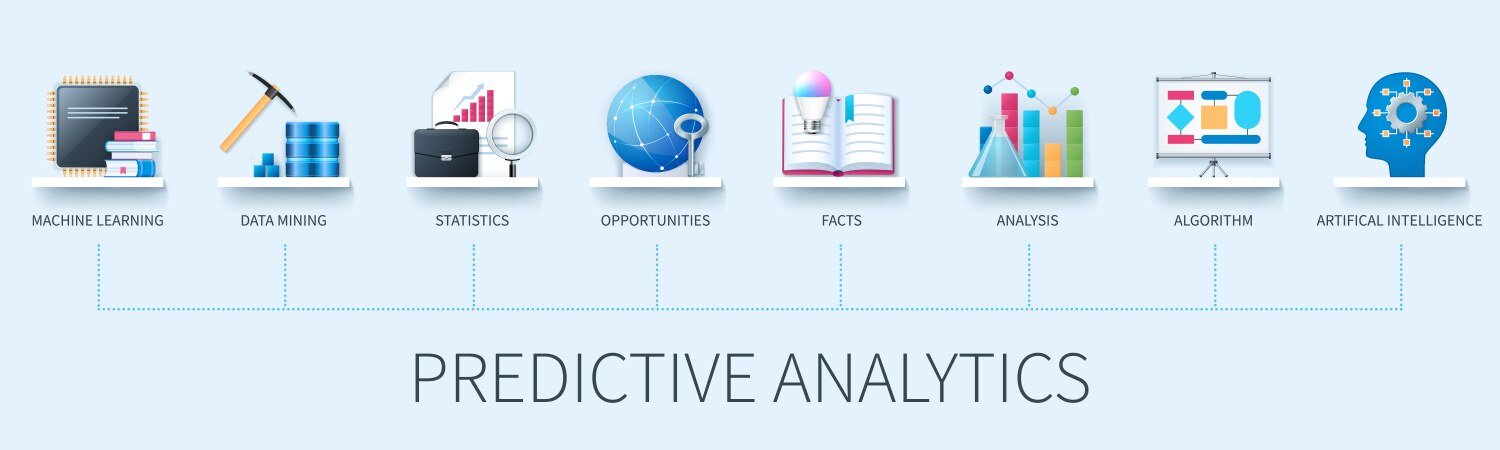 Predictive Analytics Icons - Data Insights vector image