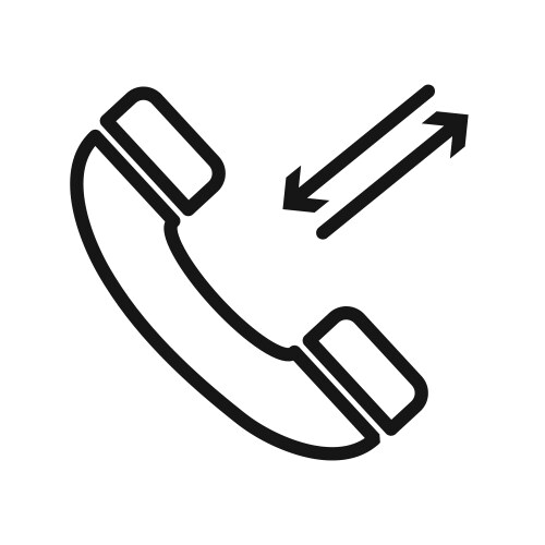 Incoming outgoing calls icon linear logo mark Vector Image