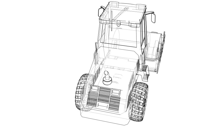 Construction machine asphalt compactor Royalty Free Vector