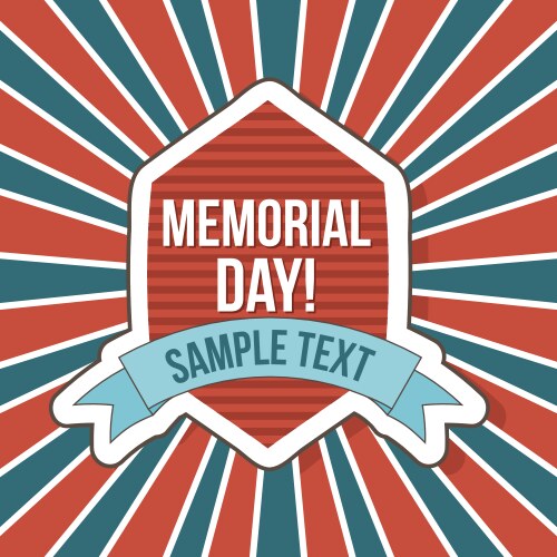 Memorial Day Celebration Card Vector Image