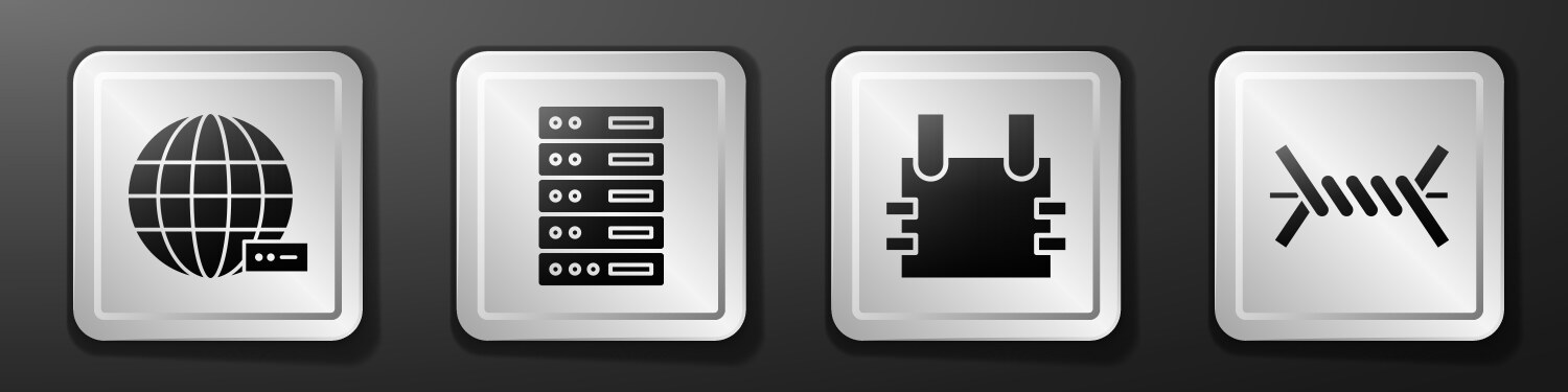 Set social network server data web hosting vector image