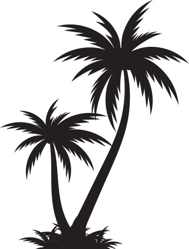 Palm Tree Icon - Tropical Silhouette Vector Image