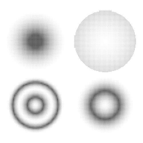 Set of abstract halftone design elements gradient vector image