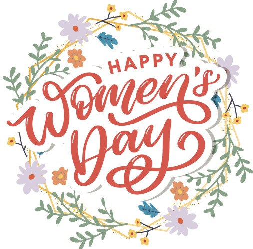 Happy womens day handwritten lettering modern vector image