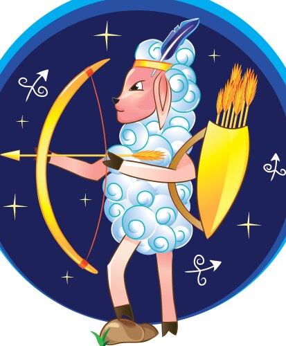 Sagittarius with bow and arrows Vector Image