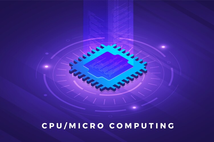 cpu processor computing vector image