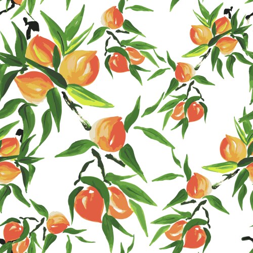 Apricot seamless pattern Royalty Free Vector Image