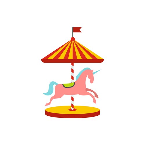 Colorful Horse Carousel Royalty Free Vector Image