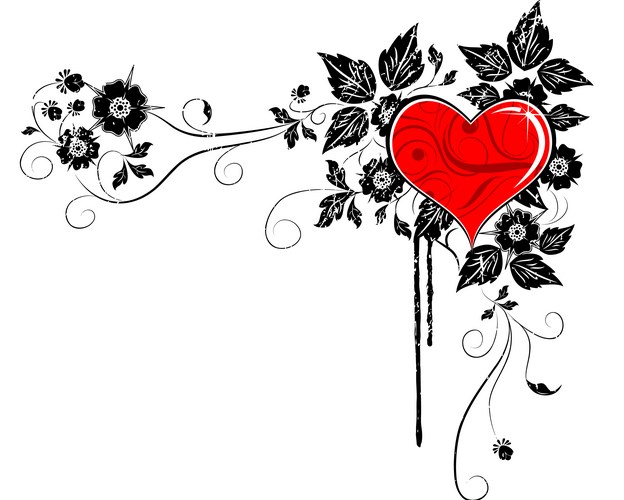 Grunge Floral Valentine Frame Vector Image