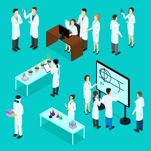 Famous scientists characters set Royalty Free Vector Image