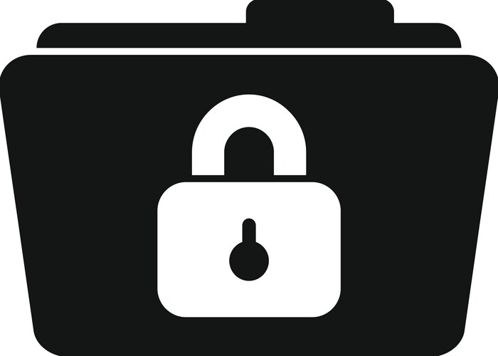 Lock folder icon simple cipher data vector image