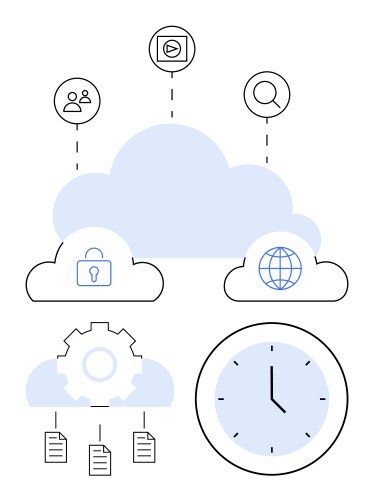 Cloud computing ecosystem with security vector image