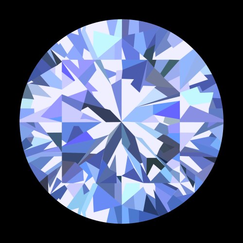 Diamond Gemstone Top View Royalty Free Vector Image