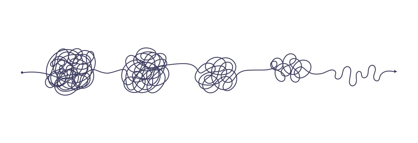 Chaos simplifying problem solving and business vector image