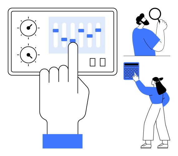 Interactive interface operation data analysis vector image