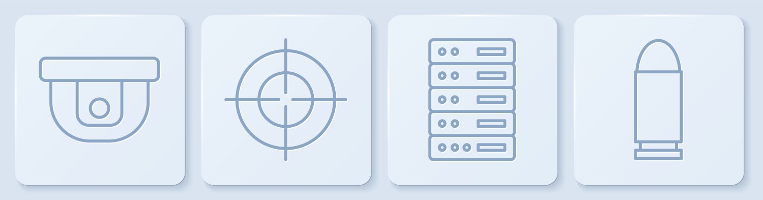 Set line motion sensor server data web hosting vektorbild