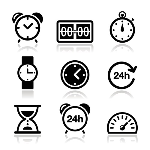 Clock icons Royalty Free Vector Image - VectorStock